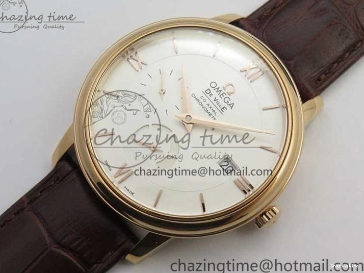 0422 De Ville Prestige Real PR RG ZF 1:1 Best Edition White Dial on Brown Leather Strap MIYOTA HighPerformance 7939